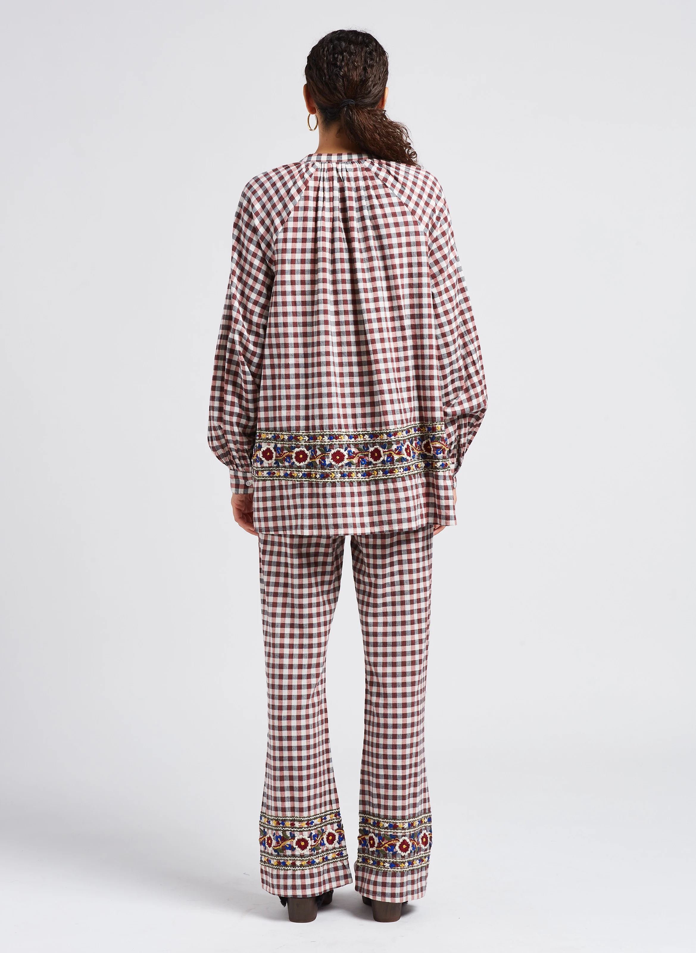 BERNADETTE - Pantalon imprimé en coton| Marron