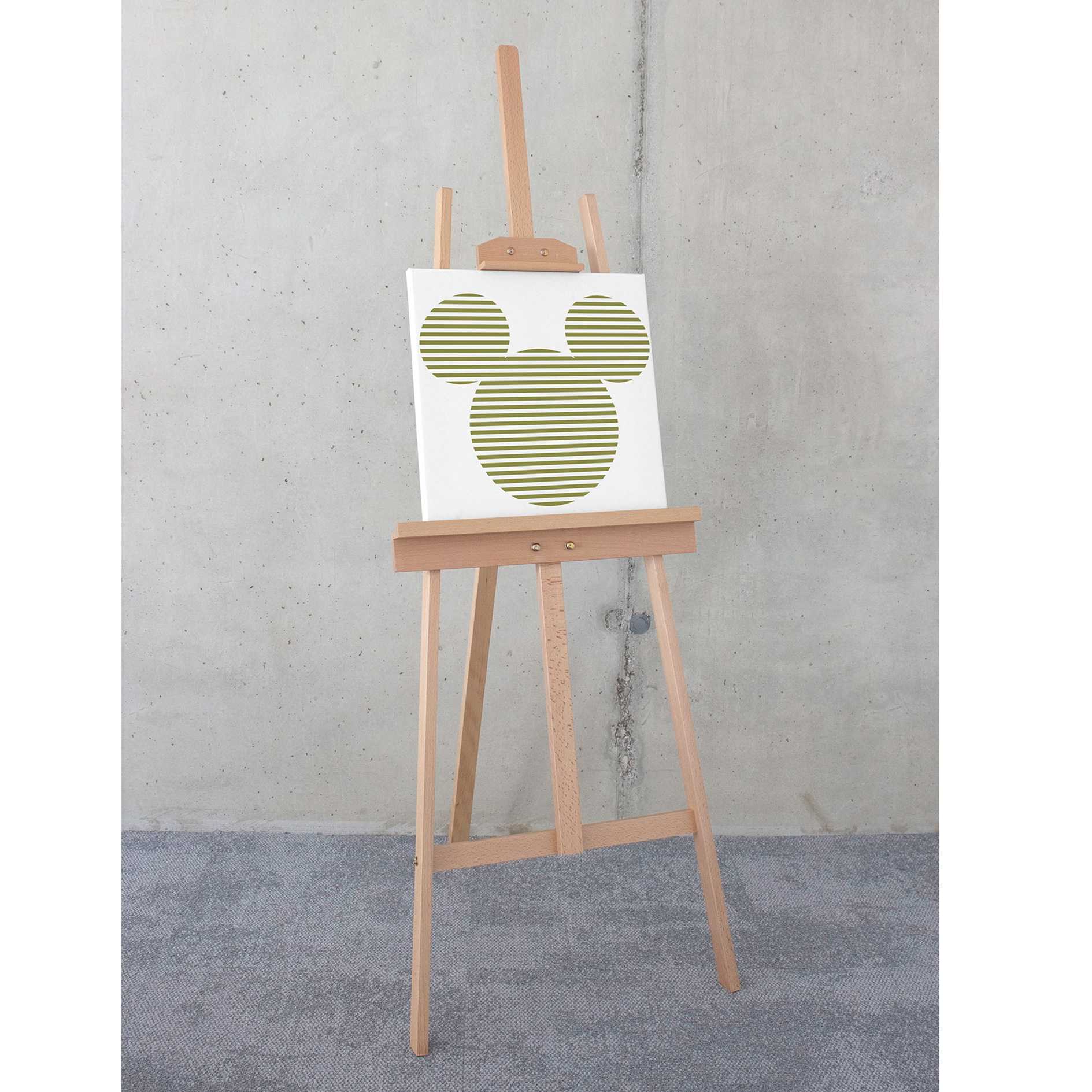 Keilrahmenbild MICKEY HORIZONTAL STRIPES - bunt - 40x40 cm