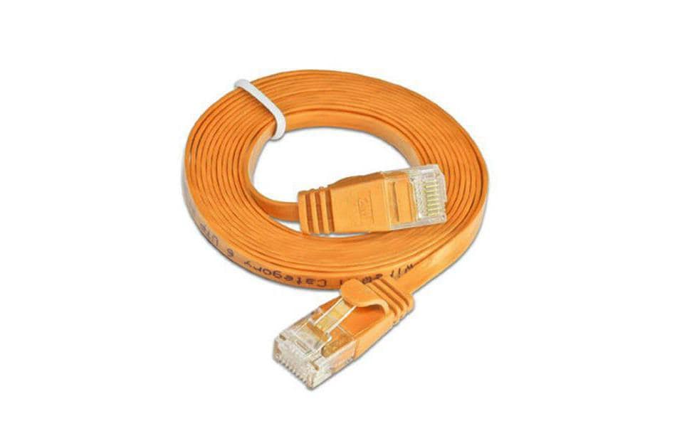 Slimpatchkabel RJ-45 - RJ-45, Cat 6, UTP, 0.75 m, OrangeUnscreened/Unshielded Twisted-Pair-Kabel (UTP) mit Klinkenschutz