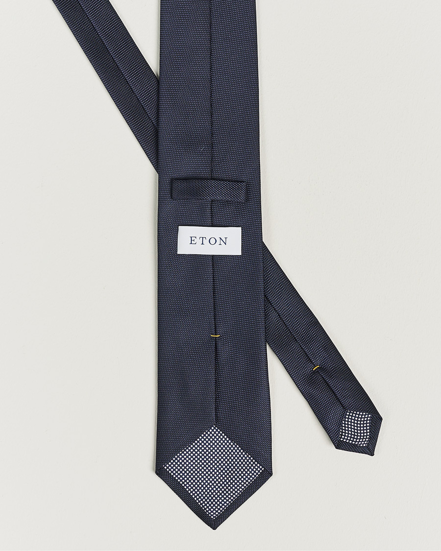 Eton Silk Basket Weave Tie Navy