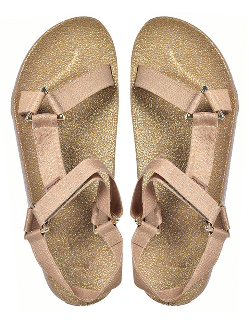 CACATOES SANDALES LANIÈRES FEMME MANAUS GLITTER GOLD