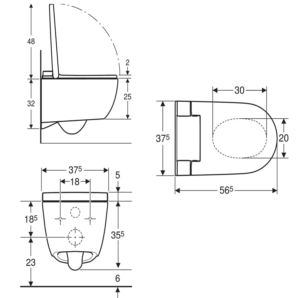 Geberit UP320 toiletset met Geberit Aquaclean Alba douche wc