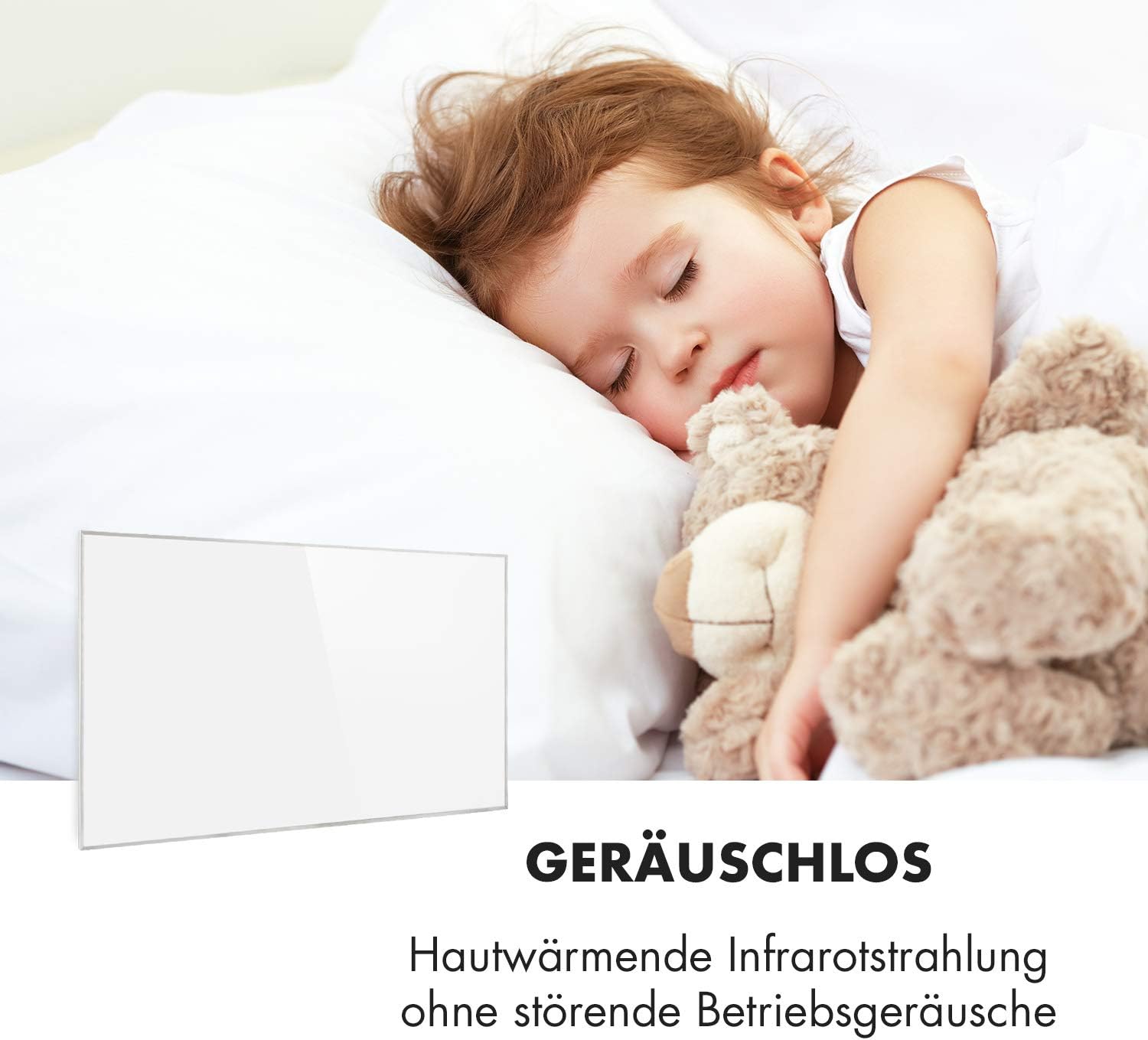 Klarstein Infrarotheizung mit Thermostat, 450W Elektroheizung, Infrarotheizung zur Wandmontage, IR mit Erkennung Offener Fenster, CO2-Freier Feuchtraum Flach-Heizkörper, Sparsame Elektro Wand Heizung