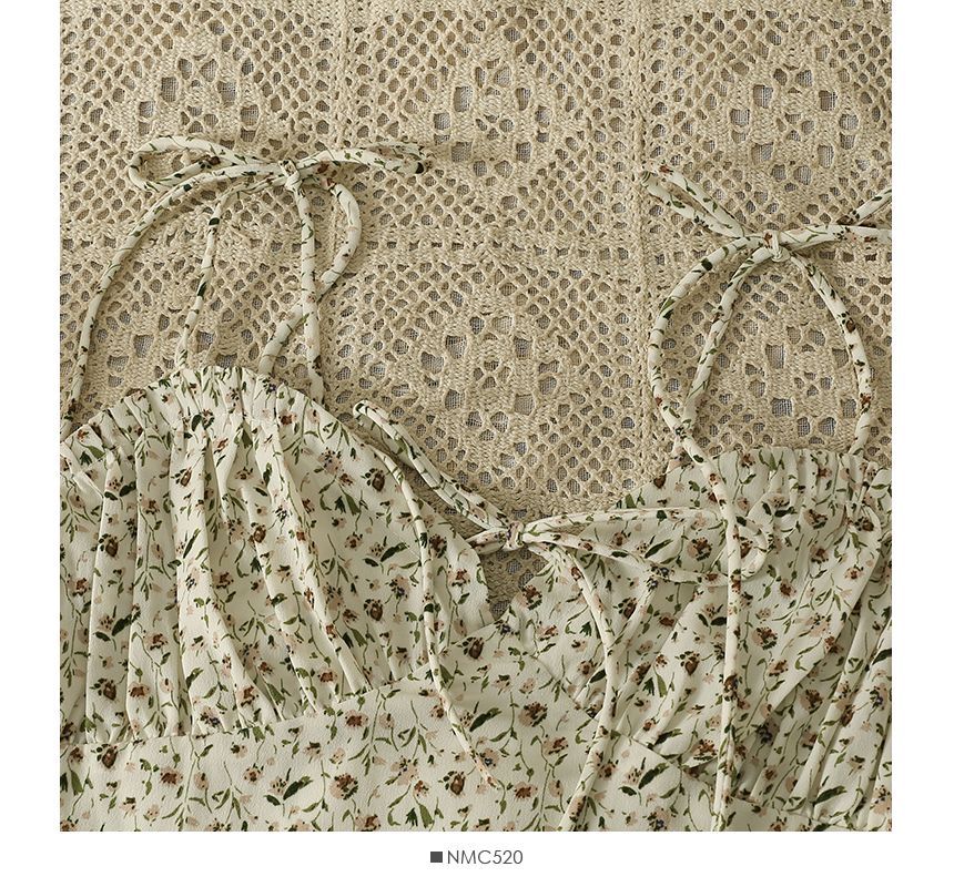 Lemongrass - Mouwloze mini-jurk met bloemenprint