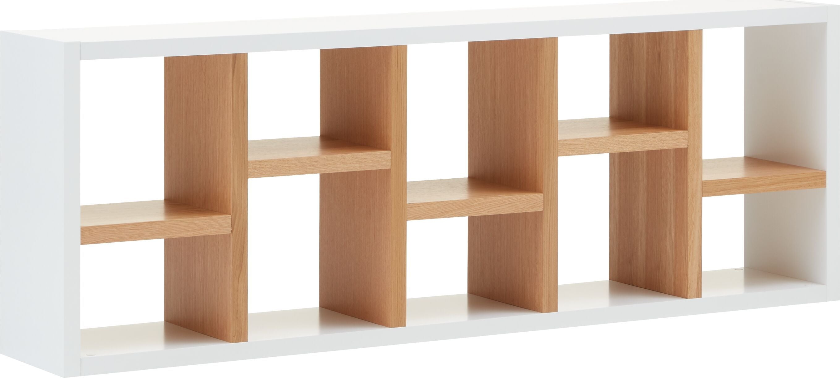 INDUS Regal - Weiss / Eiche / B: 70.0 cm x T: 34.0 cm x H: 198.0 cm