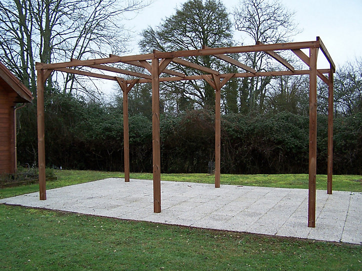 Carport bois Habrita Thermo sans toit