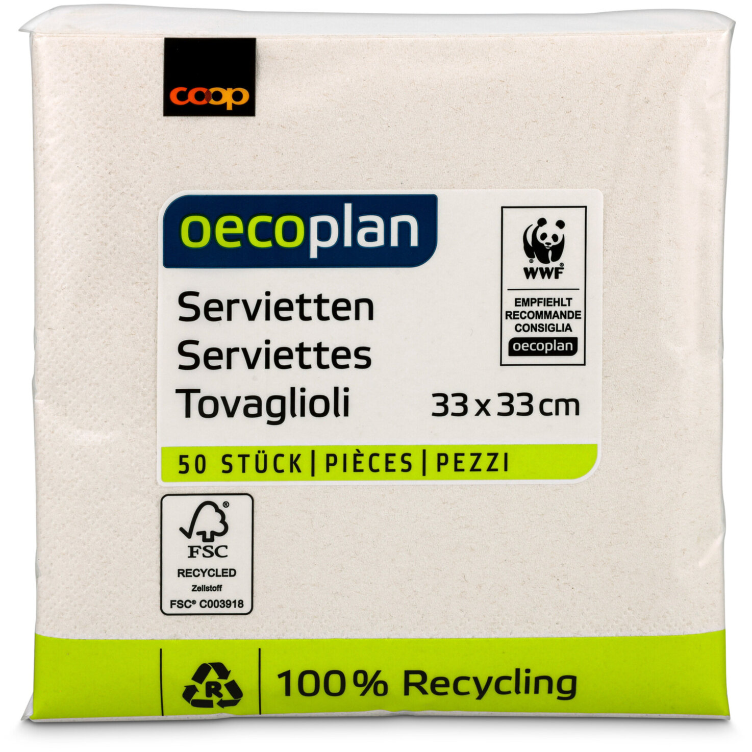 Oecoplan Servietten weiss 33cm 50 Stück