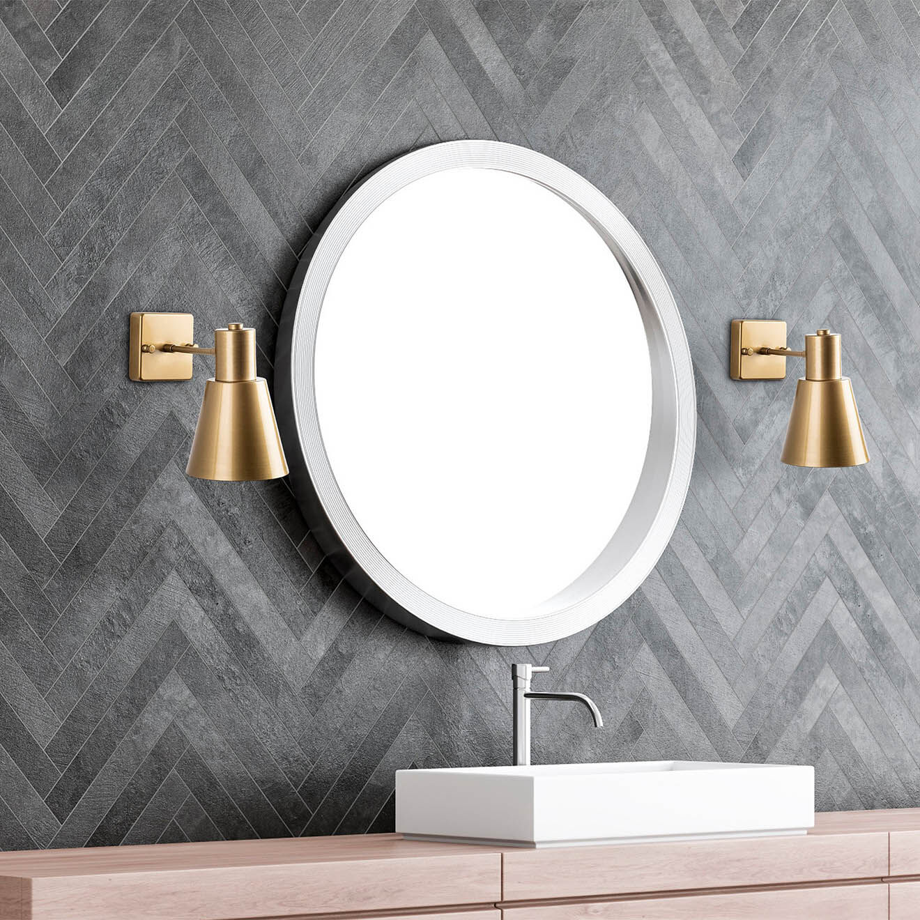 Opviq Applique murale Funnel dorée - 14x24x21 cm