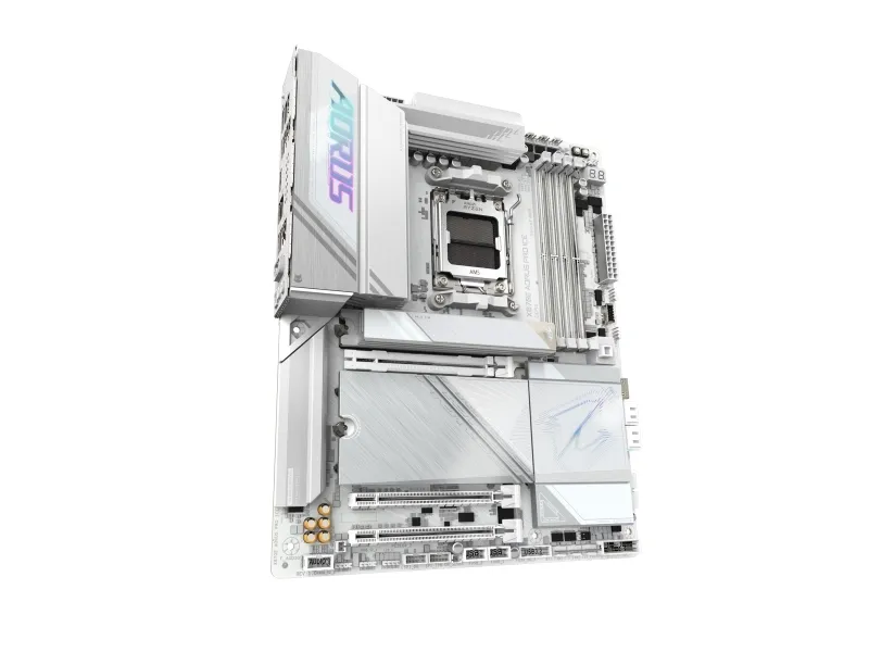 AORUS X870E PRO ICE - Bundkort - ATX - Socket AM5 - AMD X870E Chipset - USB-C 3.2 Gen 2x2, USB4, USB 3.2 Gen 1, USB 3.2 Gen 2 - 2.5 Gigabit LAN, Bluetooth, Wi-Fi 7 - onboard grafik (CPU påkrævet) - HD Audio (8-kanaler)