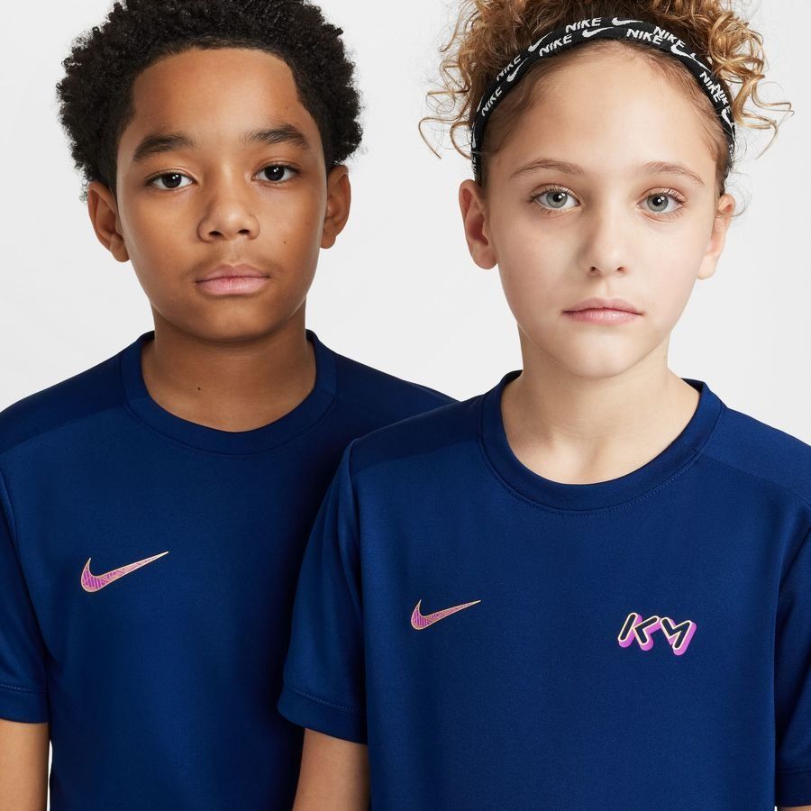 Nike T-shirt d'Entraînement Dri-FIT Academy 25 Mbappé Personal Edition - Bleu/Doré Enfant