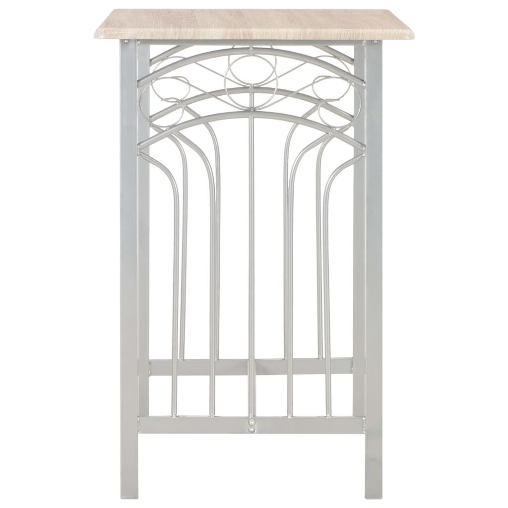 vidaXL 3-delige barset, hout en staal