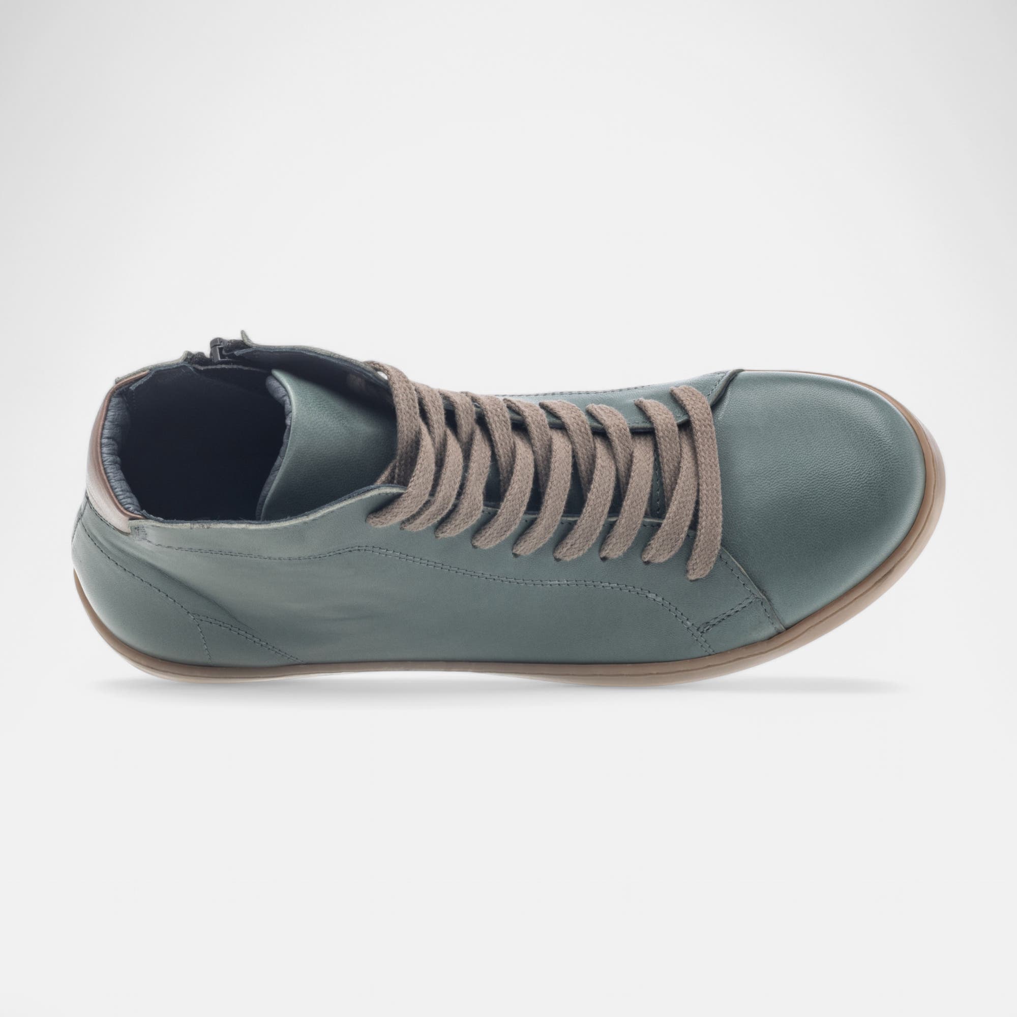 Bottines à lacets Femme en cuir vert
