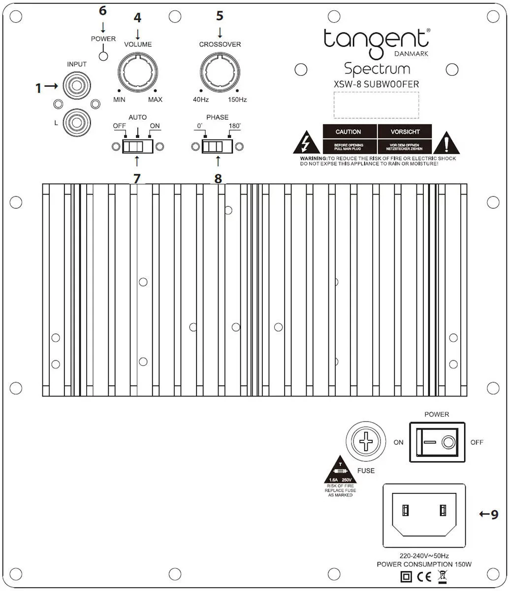Tangent Spectrum XSW-8 Noir Caissons de basses