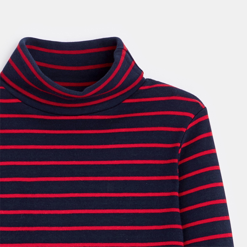 T-shirt col roulé rouge garçon