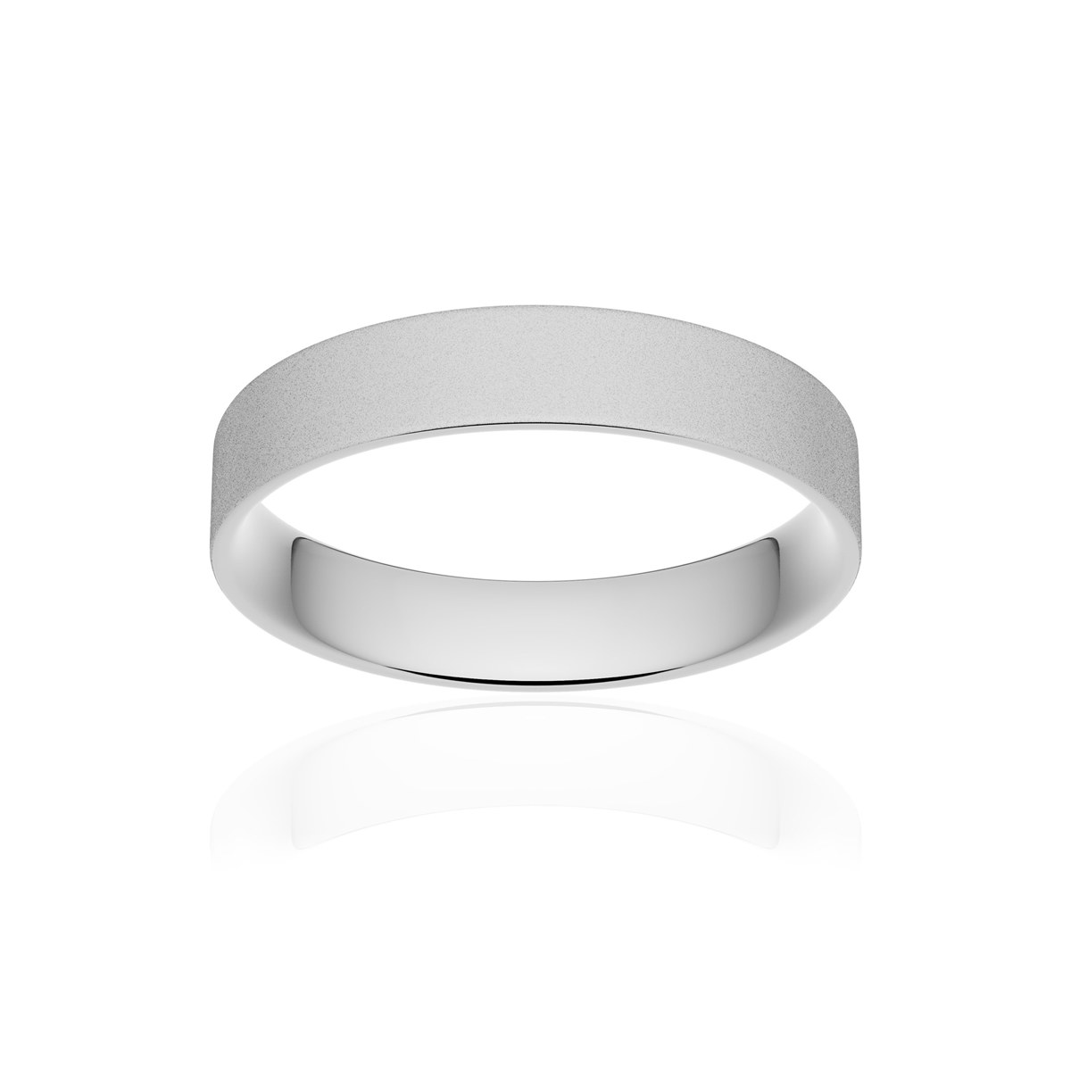 Alliance platine 950 sablé ruban plat confort 4 mm