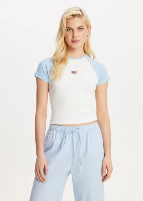 T-shirt met colorblock blauw (BLW.L)