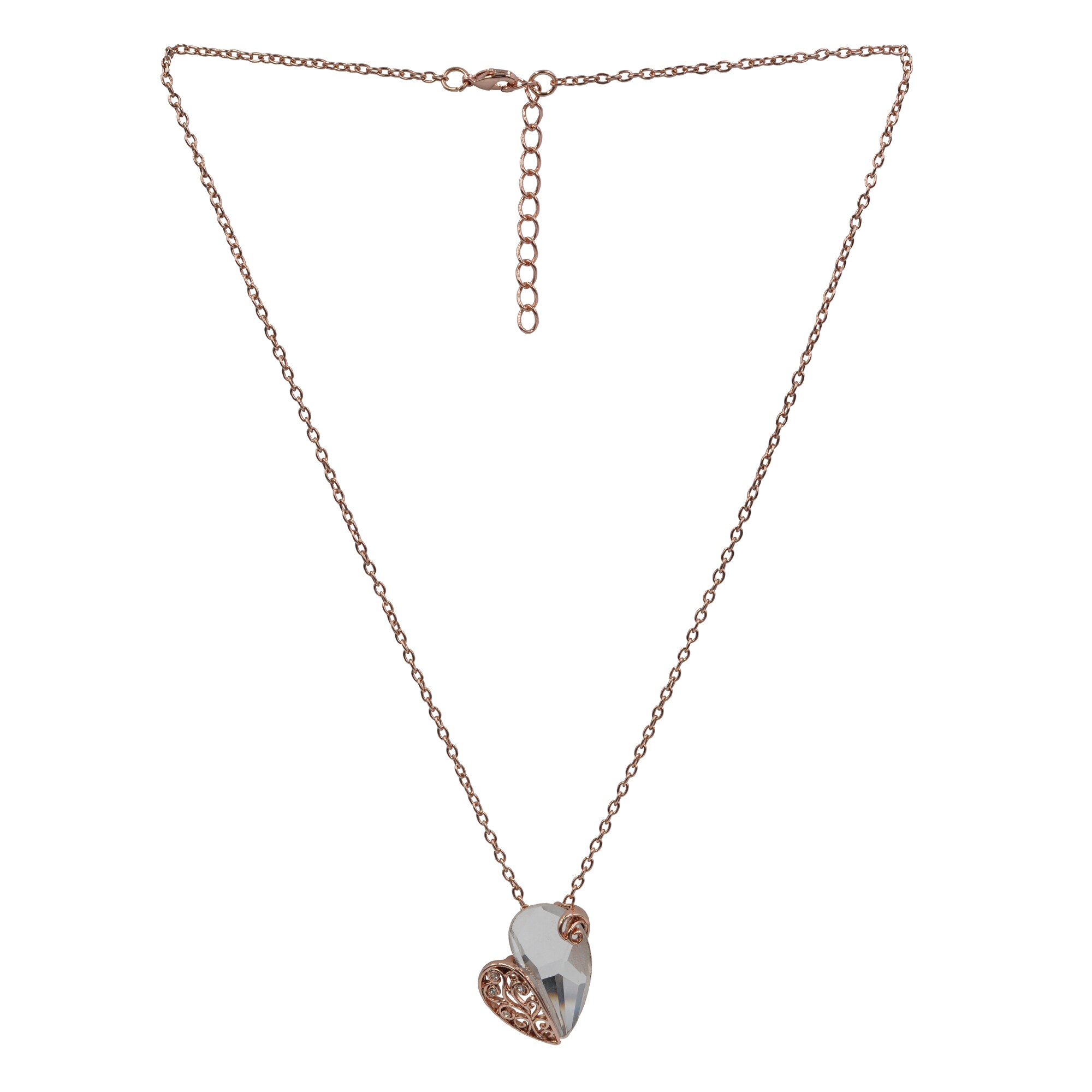 Steuer Modeschmuck Kette Kette, rosegoldfarben, mit Herzanhänger