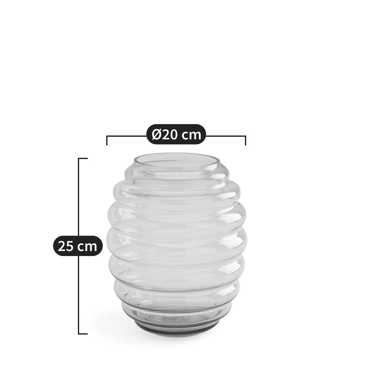 LA REDOUTE INTERIEURS<br>Vaso em vidro Alt.25 cm, Mukita.