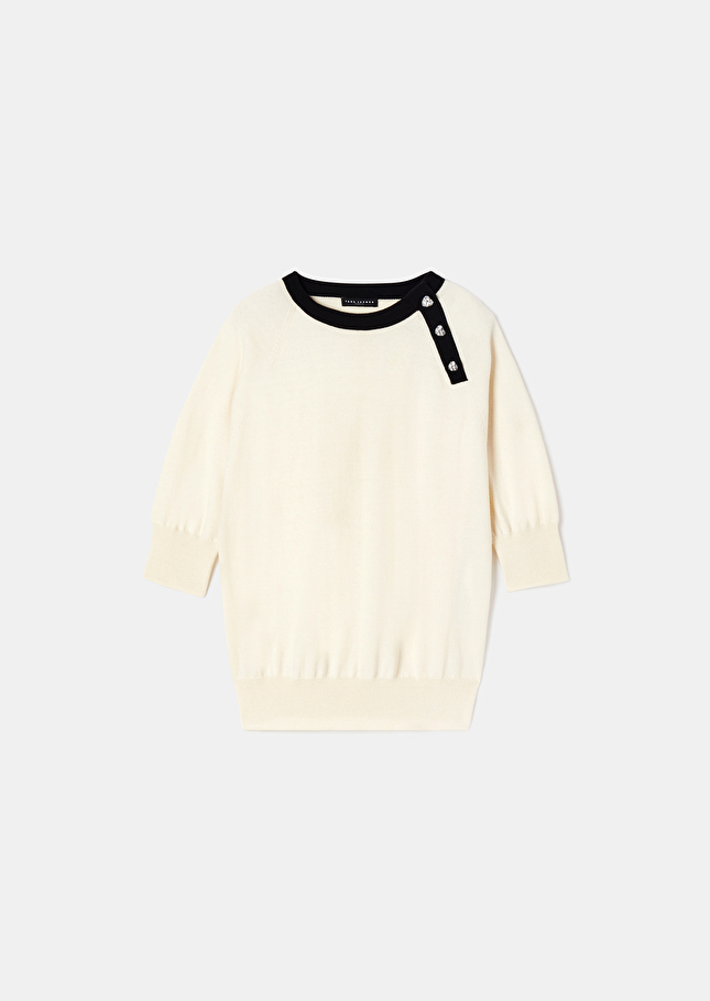 Pull Pastelleécru en laine et coton