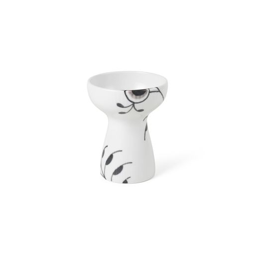 Royal Copenhagen Sort Mega Riflet Åben Vase, White/Black