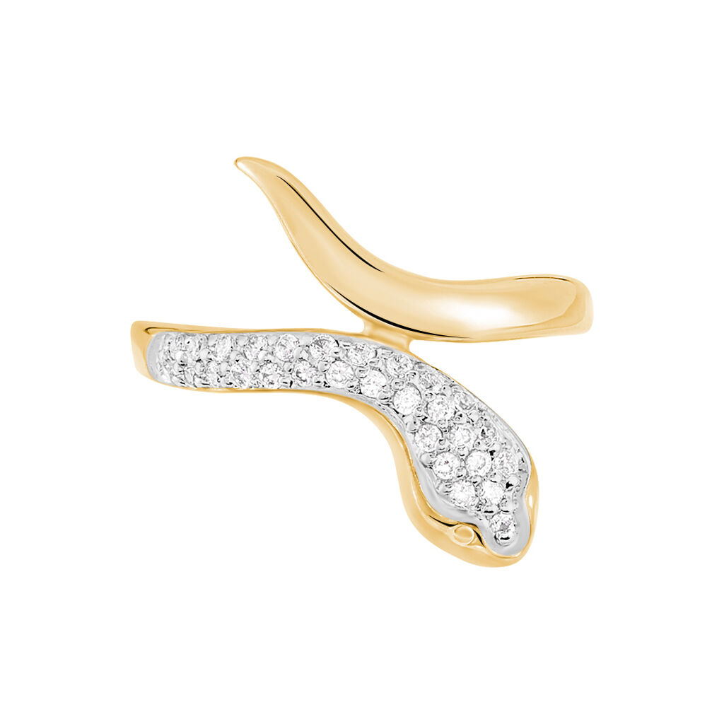 Bague Reyyanae Plaqué Or Jaune Oxyde De Zirconium