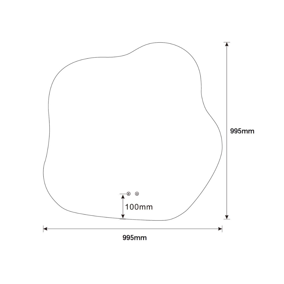 Best Design Blub organische spiegel met spiegelverwarming 100x100cm
