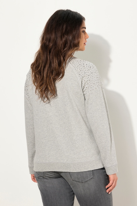 Sweatshirt, Ziernieten, Oversized, Rundhals, Langarm