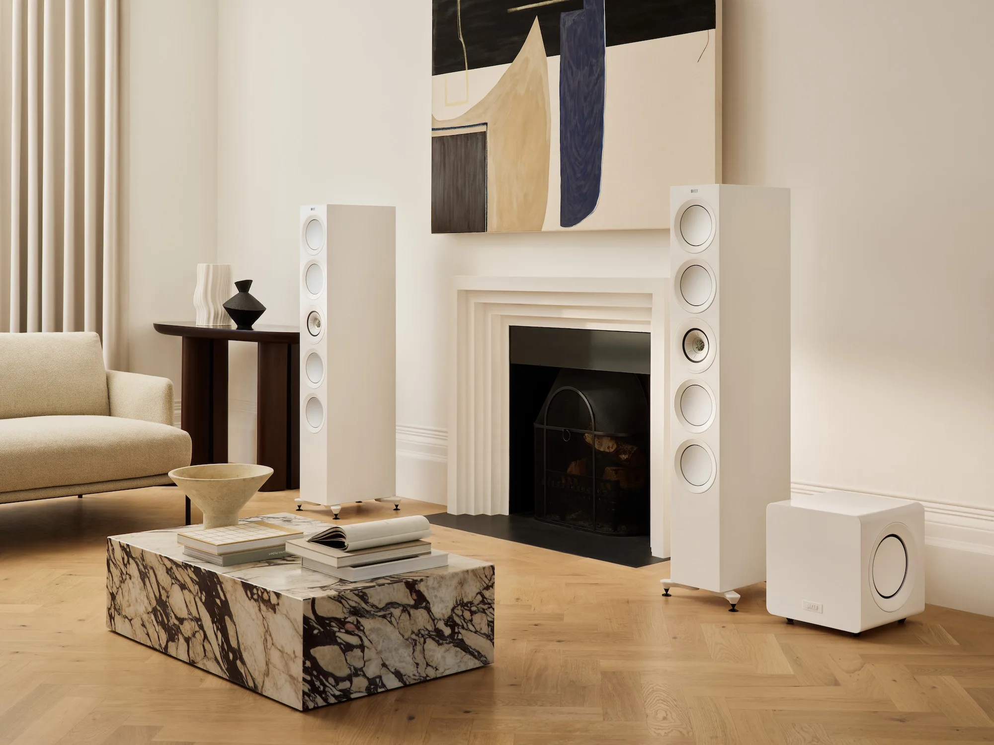 KEF KC 92 Blanc laqué Caissons de basses