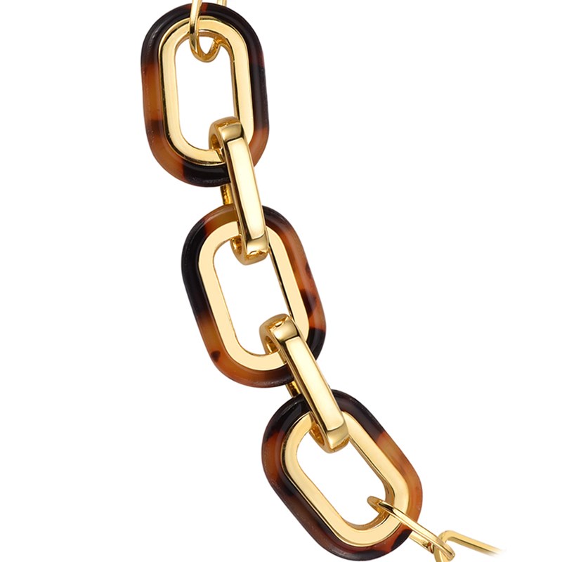 Bracelet En Argent Plusieurs Rectangles Doré Et Acétate écaille Marron Muriel