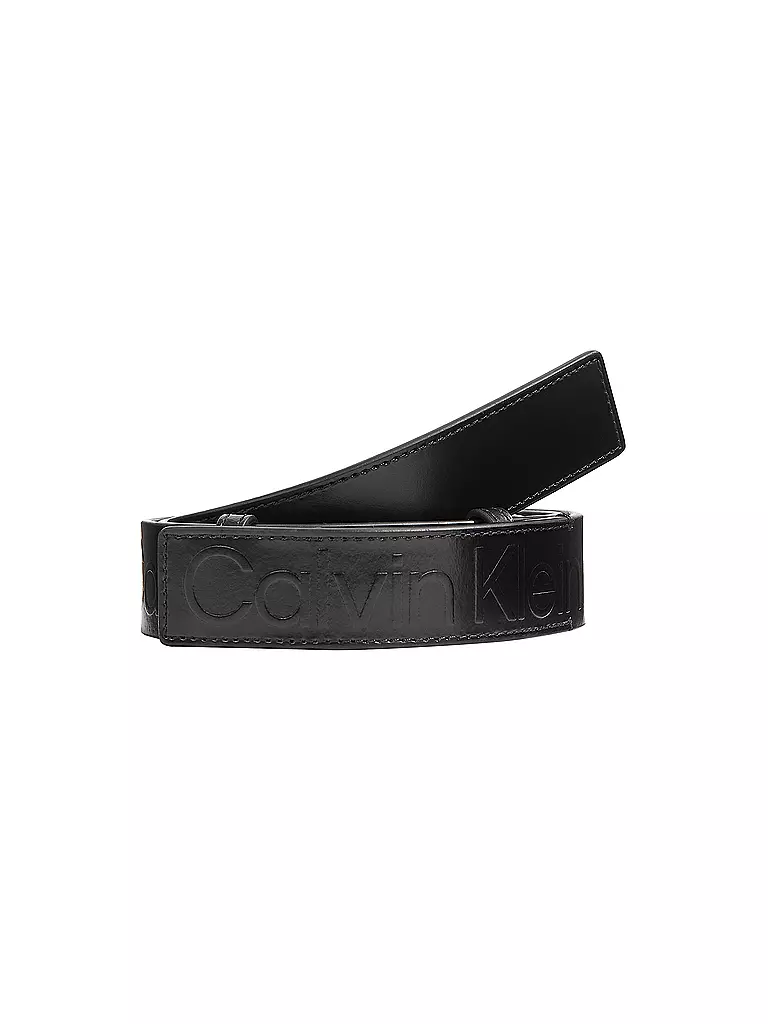 CALVIN KLEIN Ledergürtel schwarz