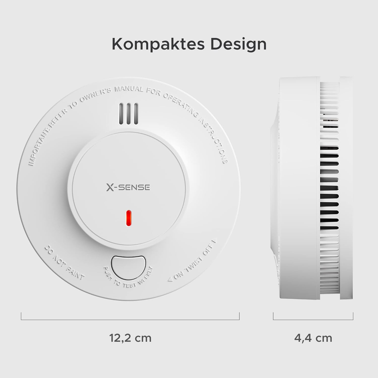 X-Sense Vernetzter Rauchmelder mit 10 Jahre Batterie, Feuermelder mit Stummschaltung, entspricht EN 14604 Standard, SD19-W, 6er Set