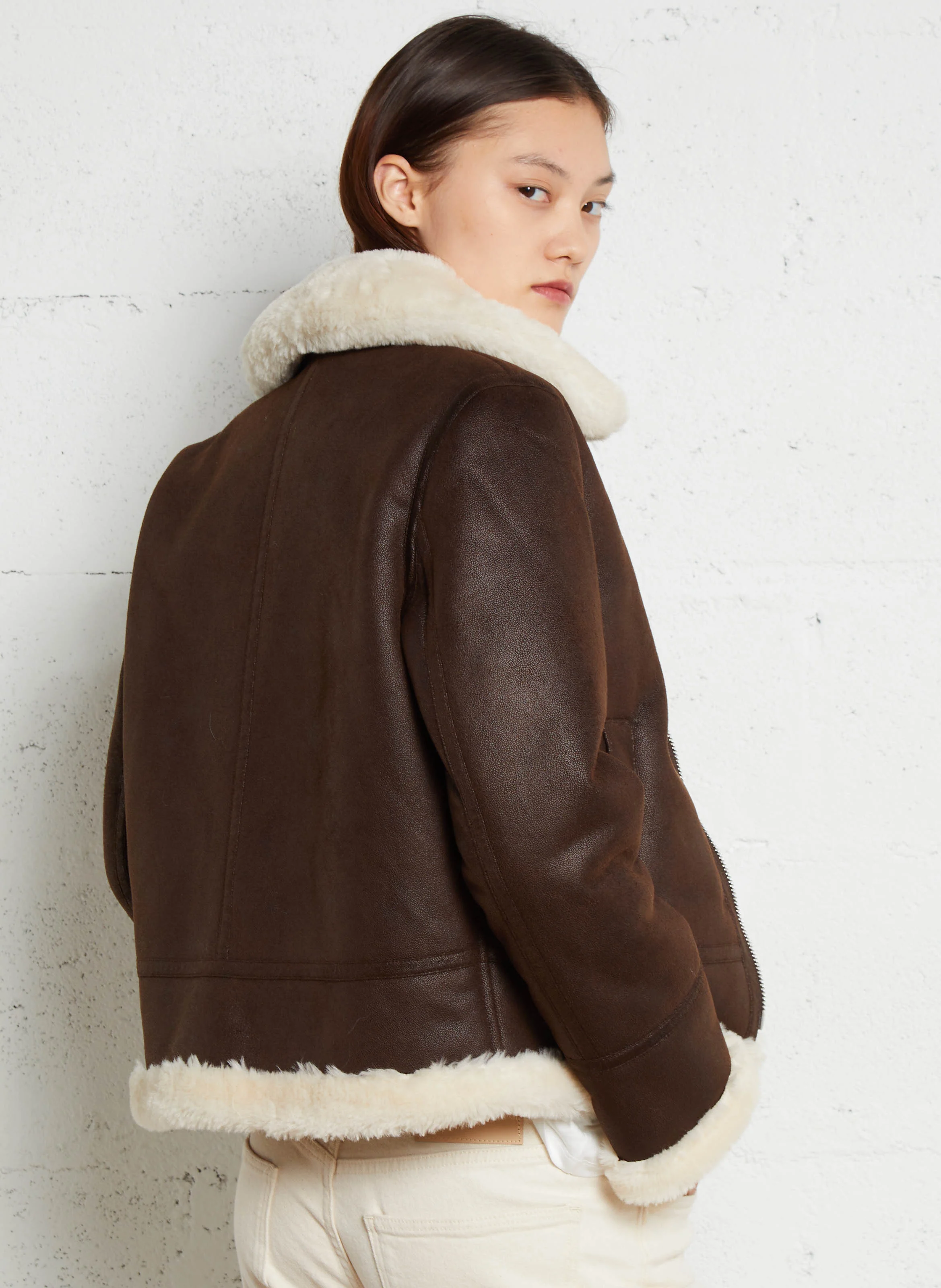 MALVINO - Manteau court col classique | Marron