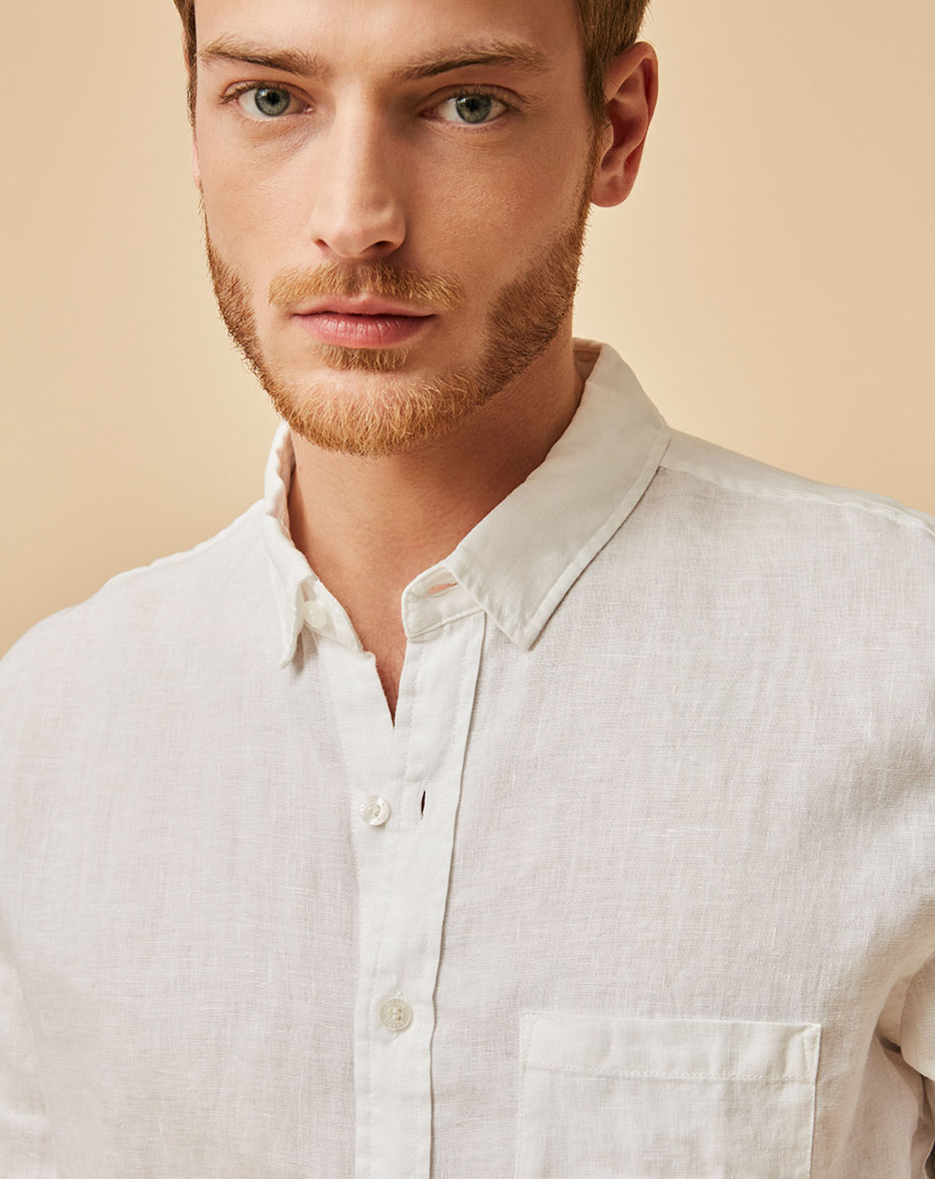 Harris Wilson Chemise Slim Fit 100% Lin Bernardin blanche