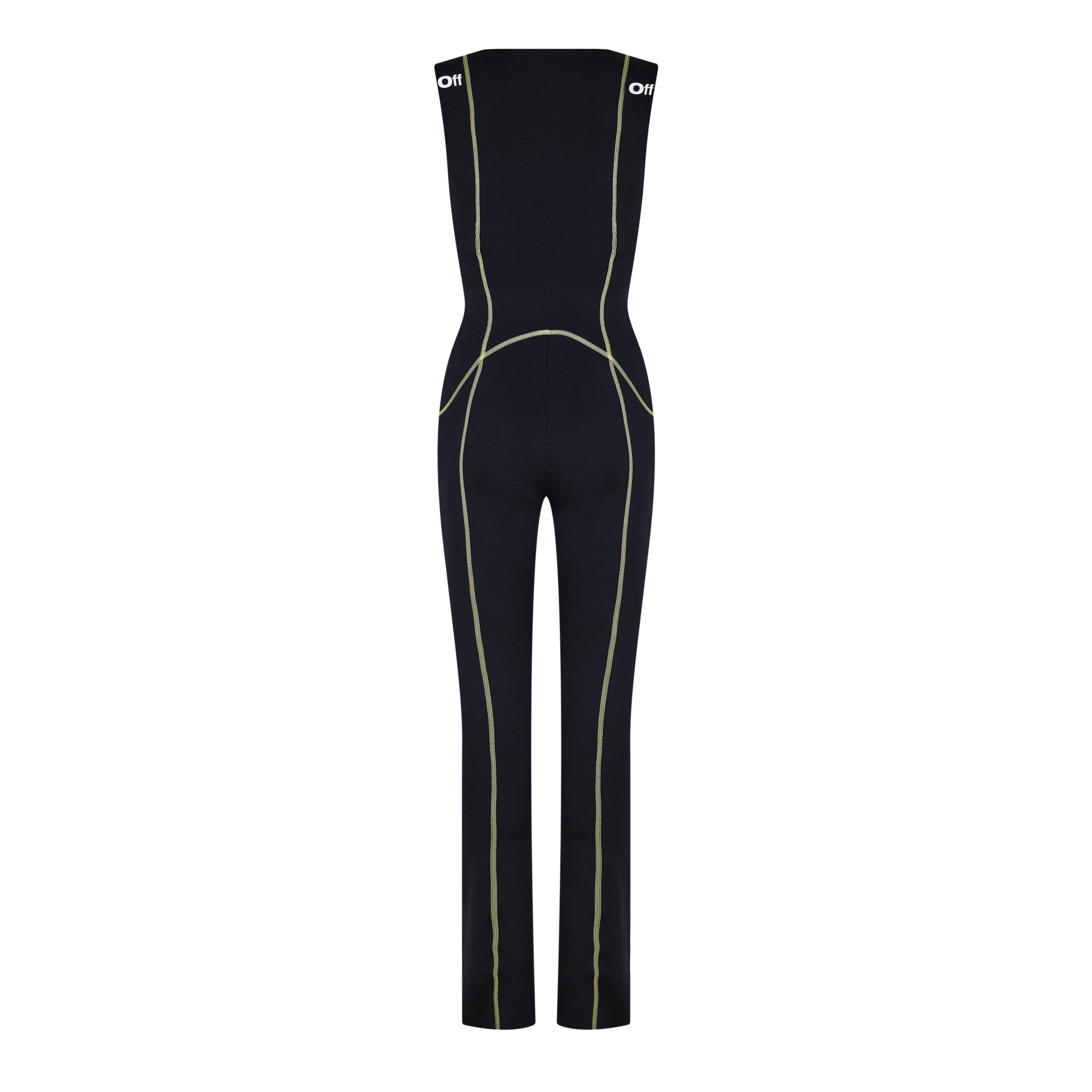 Off White Contrast Stitch Jumpsuit