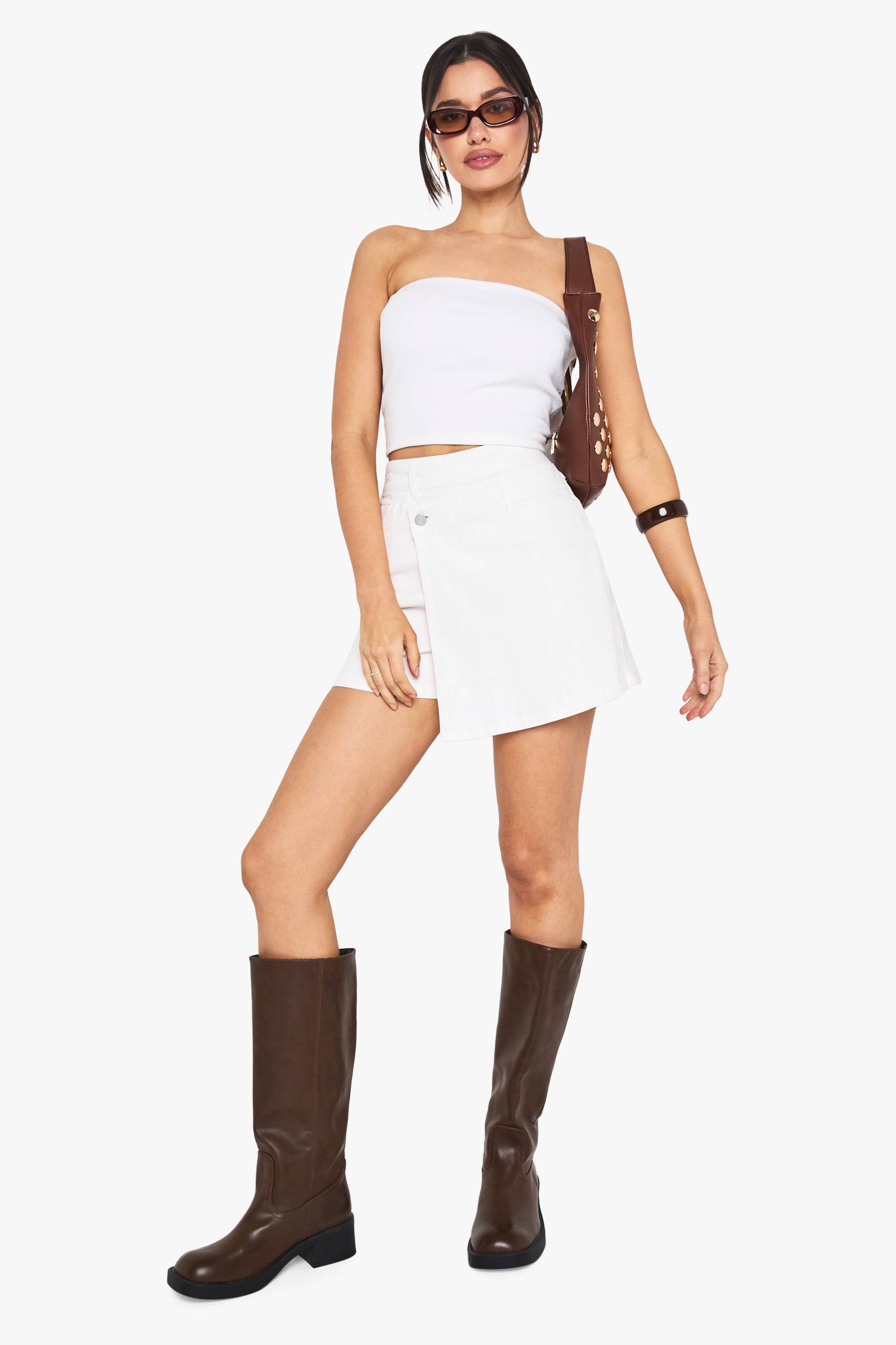 boohoo Jupe-short En Jean Pour Grandes Tailles
