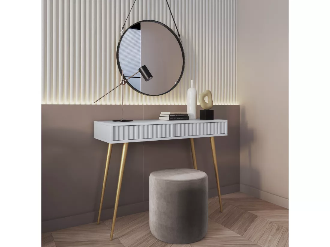 Coiffeuse - 104 cm - blanc - Bello