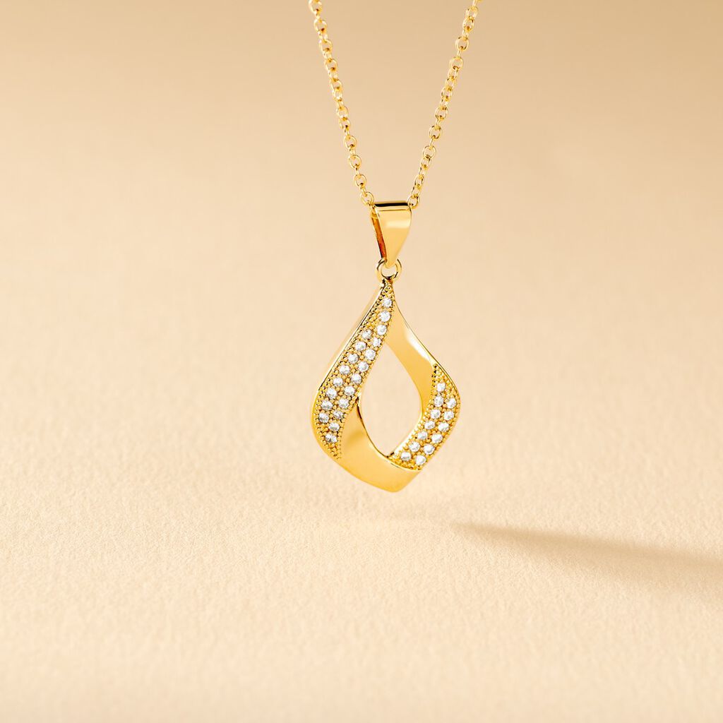 Collier Mai-lee Plaqué Or Jaune Oxyde De Zirconium