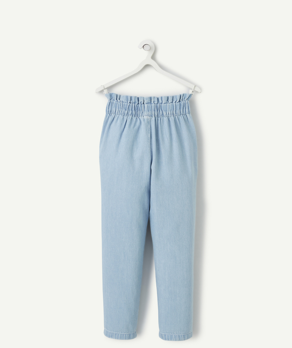 pantalon fluide fille en denim low impact avec ceinture