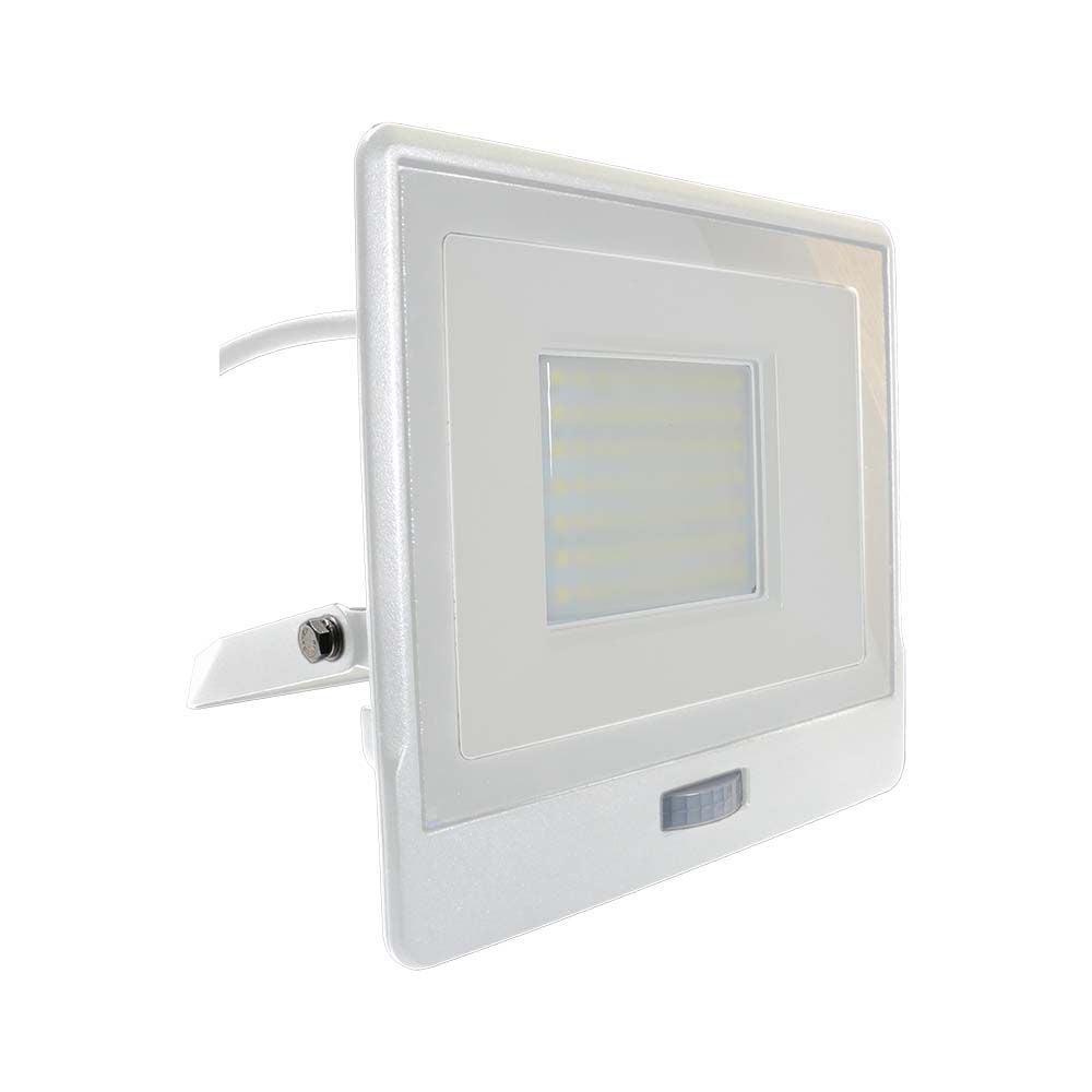 V-TAC VT-158S-1-W - LED-schijnwerper met PIR-sensor - Samsung - IP65 - Wit - 50W - 4000 lumen