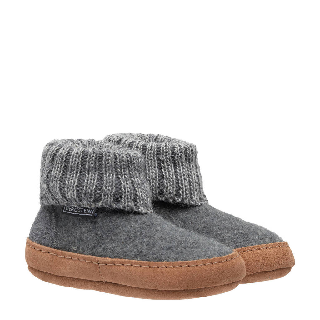 Bergstein wollen pantoffels grijs