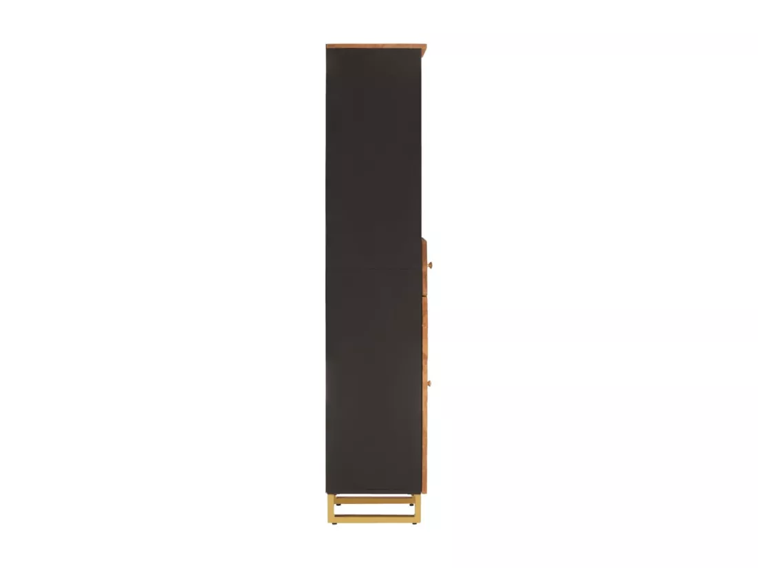 Armoire bain marron et noir 38x33,5x160 cm bois massif manguier