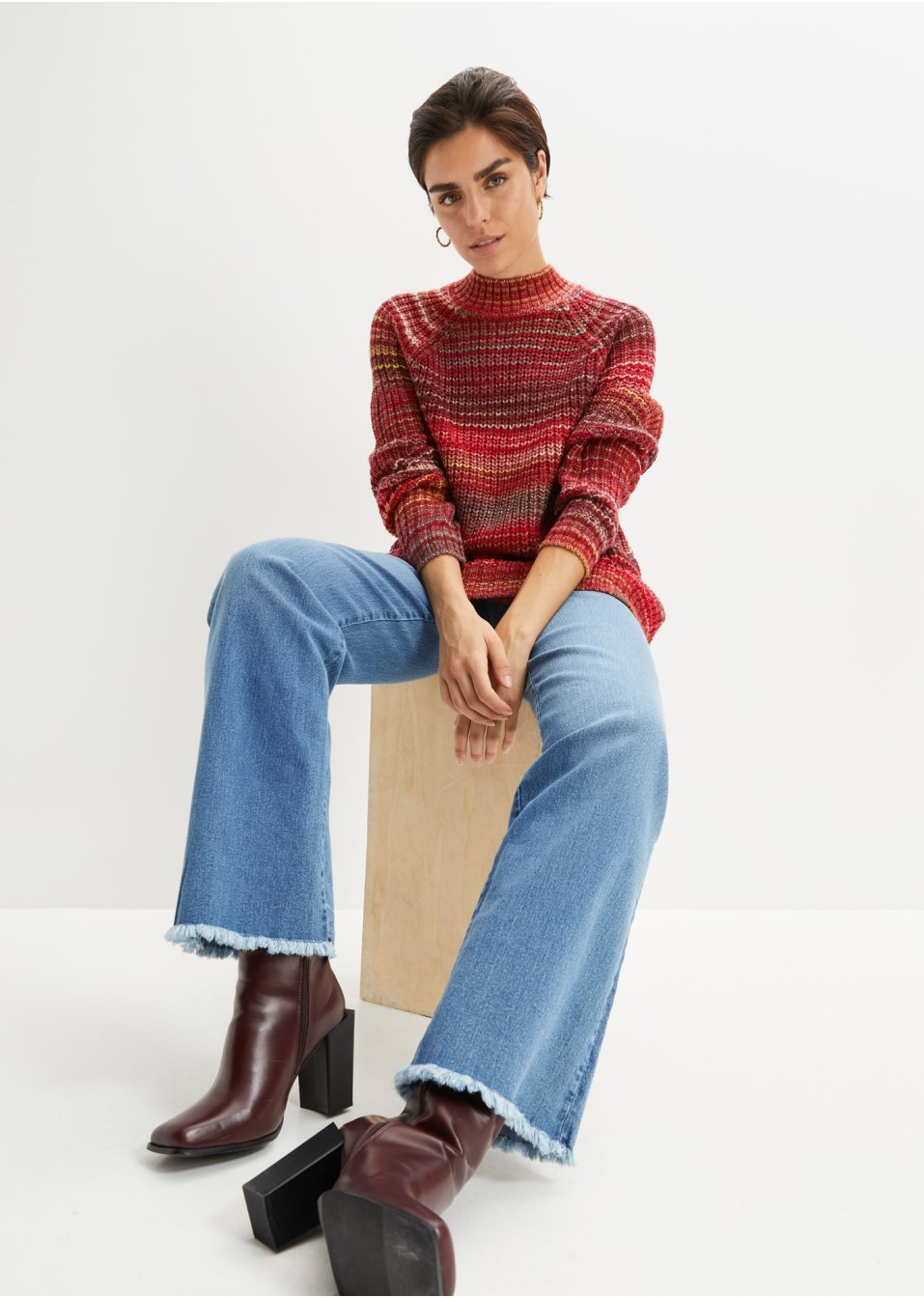 Pull avec effet chiné
