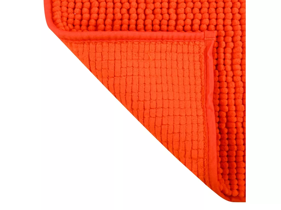 MSV Microfibre Not-Slip Bathroom Carpet in Orange Couleur 40 x 60 cm