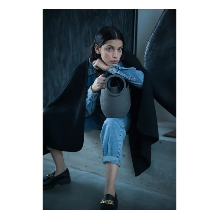 La Méricaine Cape Black Laine Recyclée | Noir