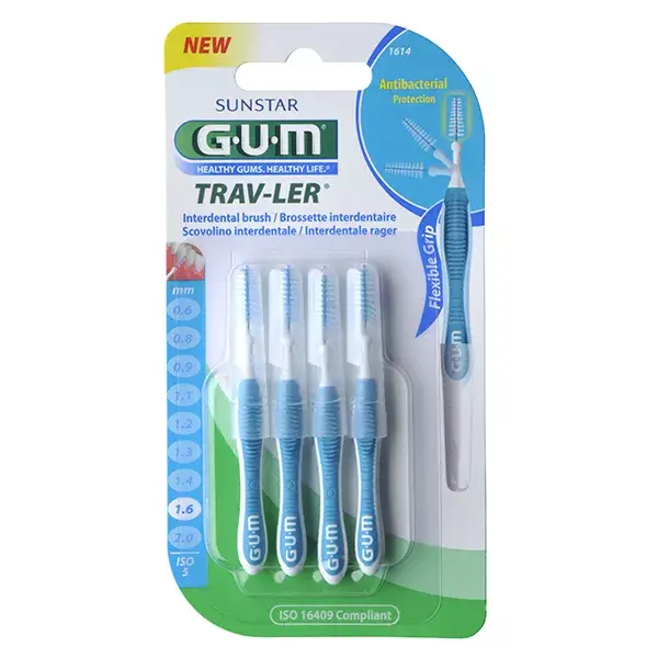Escova interdental Gum Trav Ler 1,6 mm, 4 unidades
