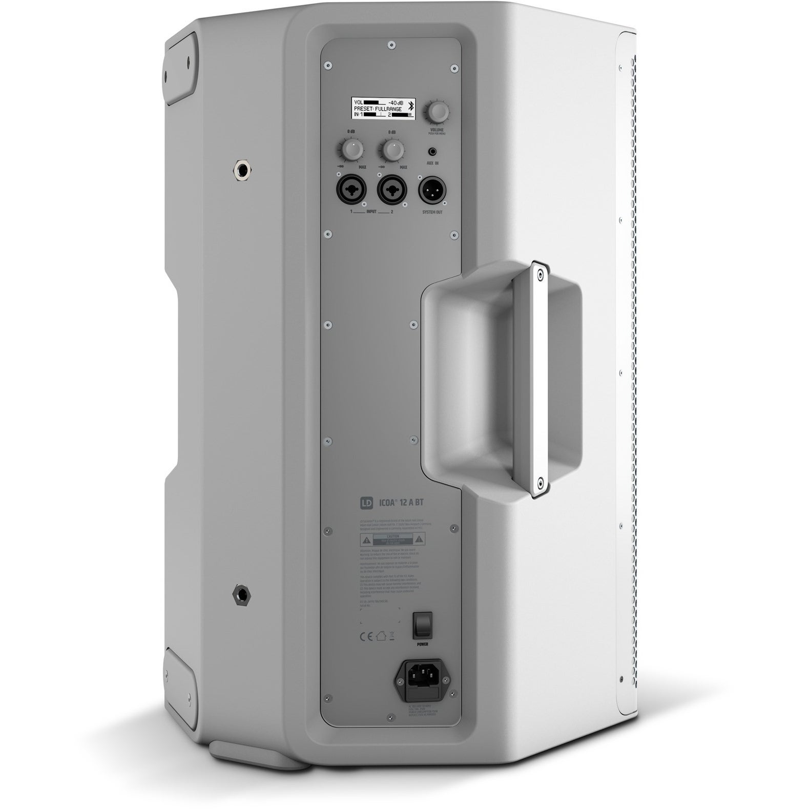 LD Systems ICOA 12 A BT W 12 inch actieve coaxiale PA luidspreker met Bluetooth (wit)