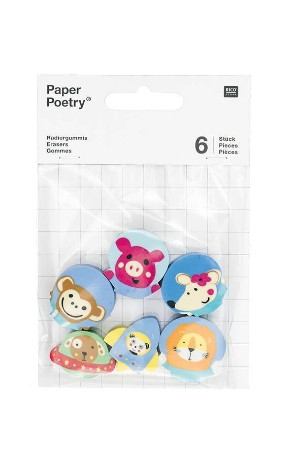 Radiergummi-Set WELTALL 6er-Pack in bunt