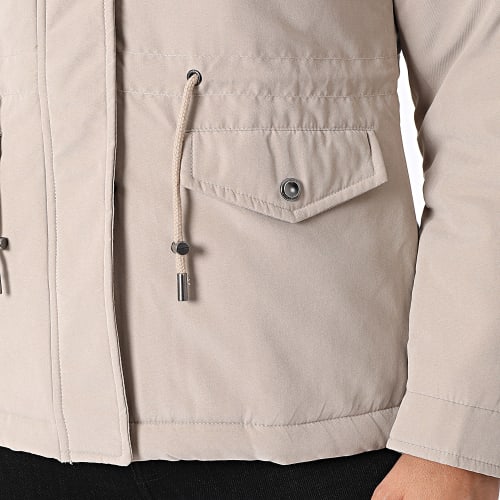 Parka Capuche Fourrure Femme New Starline Beige