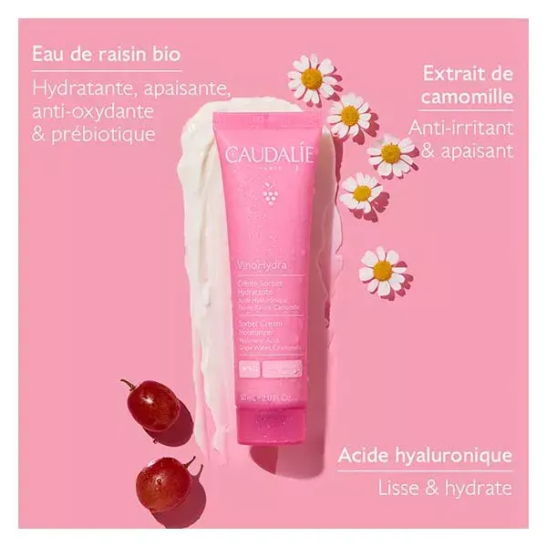 Creme hidratante em formato de sorbet Caudalie Vinohydra 60 ml