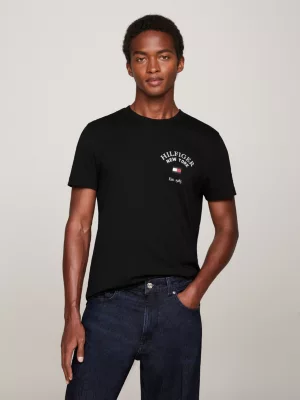 Camiseta Varsity com Logo Arqueado e Corte Slim